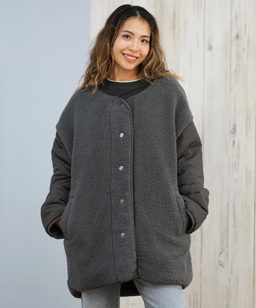 ROXY（ロキシー） コート アウター ボアジャケット リバーシブル