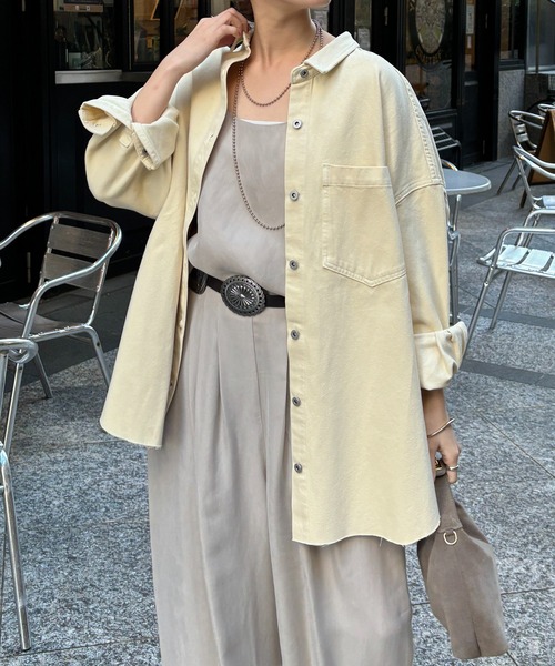 DouDou（ドゥドゥ） ブラウス シャツ 「新色追加」ダメージデニム