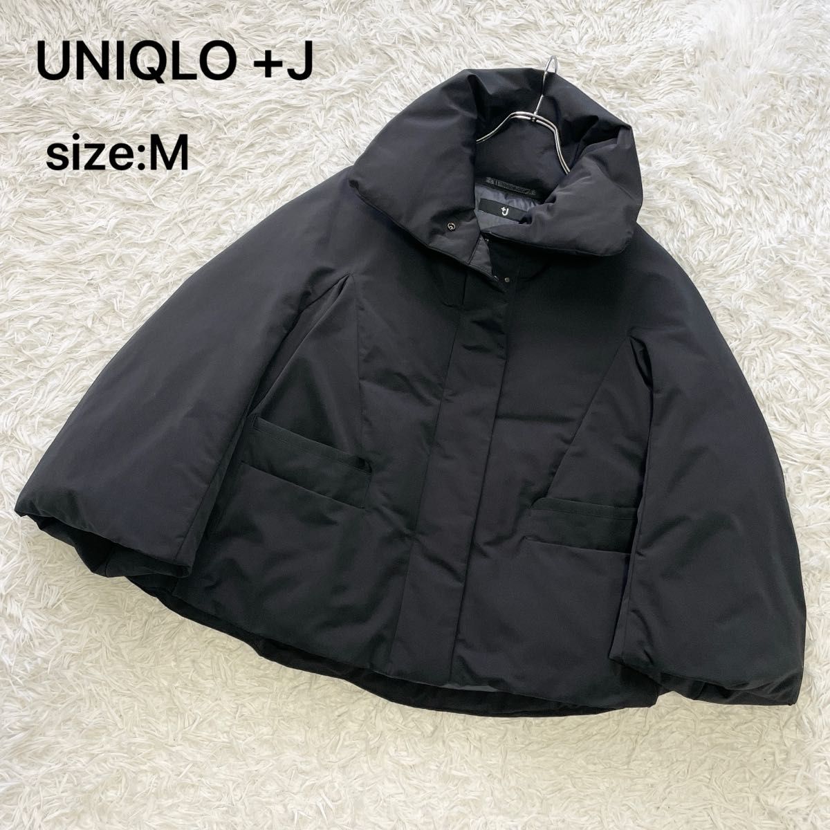 J UNIQLO ジルサンダー ブラック M UNIQLO +j ウールブレンド ダッフル