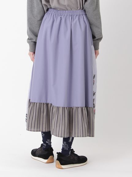 ブロッサムヴァインカットジャカード+ストライプスカート(裏地付き