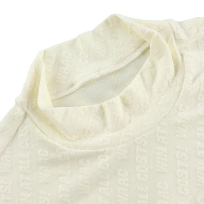 WAAC ゴルフ ワック ロゴエンボス起毛ジャカード長袖モックネック