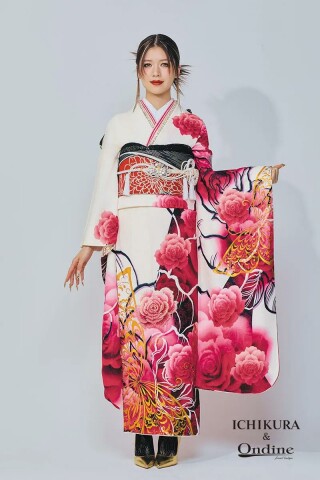 振袖専門店 一蔵の振袖 /ピンク色/白色/古典/花柄/ E-1148【取り寄せ