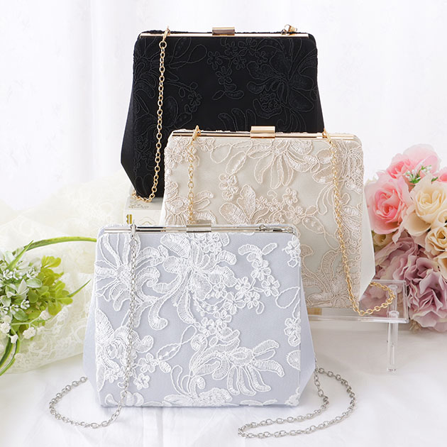 Lace Ladies（レースレディース） フラワー 刺繍 コンパクト クラッチ