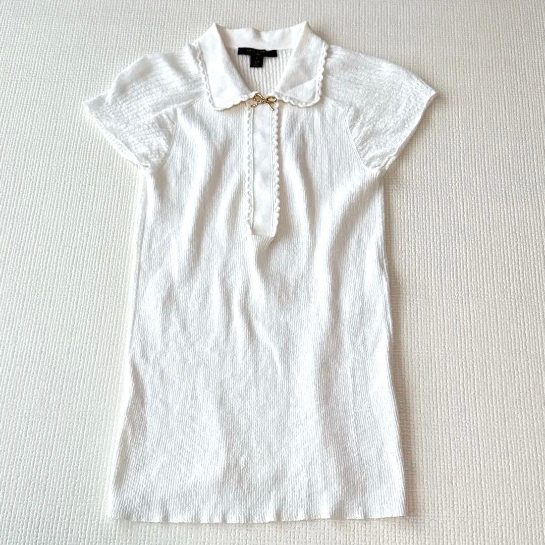 LOUIS VUITTON 半袖Tシャツ Lサイズ　ホワイト　ゴールド　リボン エンブロイダードシグネチャーTシャツ ｜ルイ・ヴィトン 公式サイト