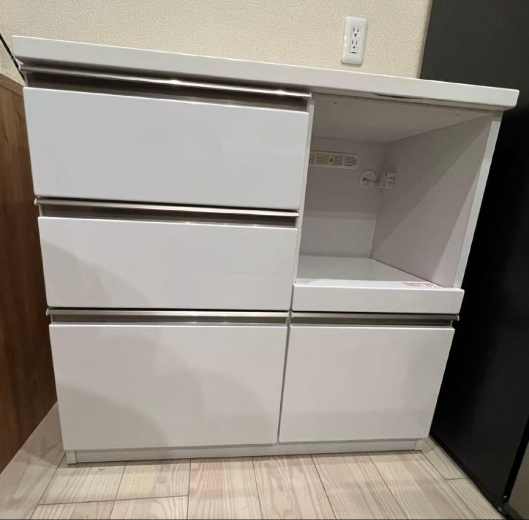 【値下げしました】ホワイトキッチンカウンター 90cm 楽天市場】キッチンカウンター 幅90cm 間仕切り 食器棚 引き出し ロー