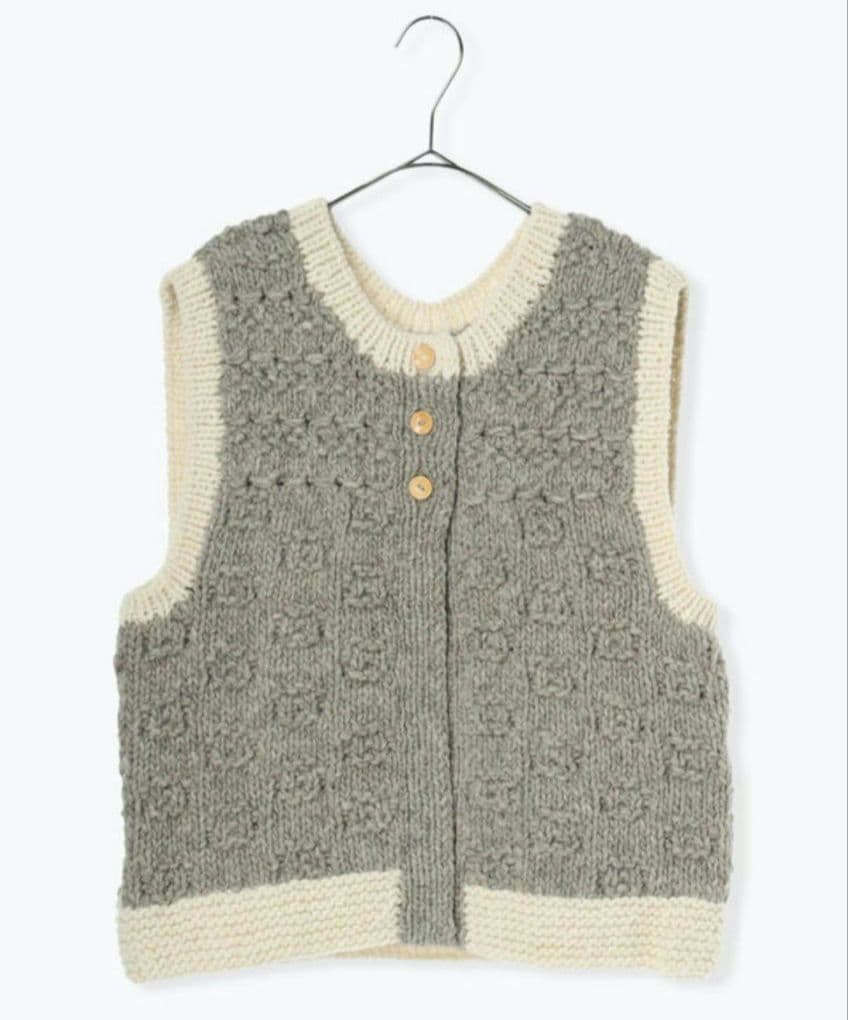 SM2＊ tsuharu ＊ペルーニット手編み前後着ベスト＊ベージュ★ 新品 ★ TSUHARU by Samansa Mos2（ツハルバイサマンサモスモス）の「ペルー