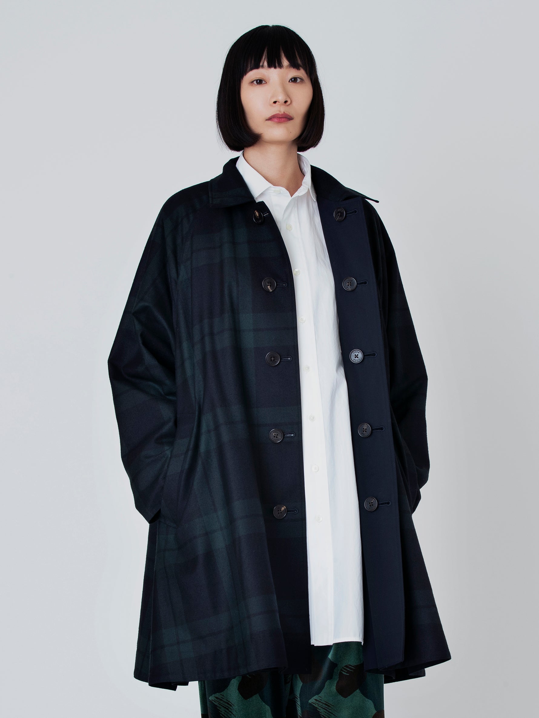 リバーシブルステンカラーショートコートクラシック/TBBA-001