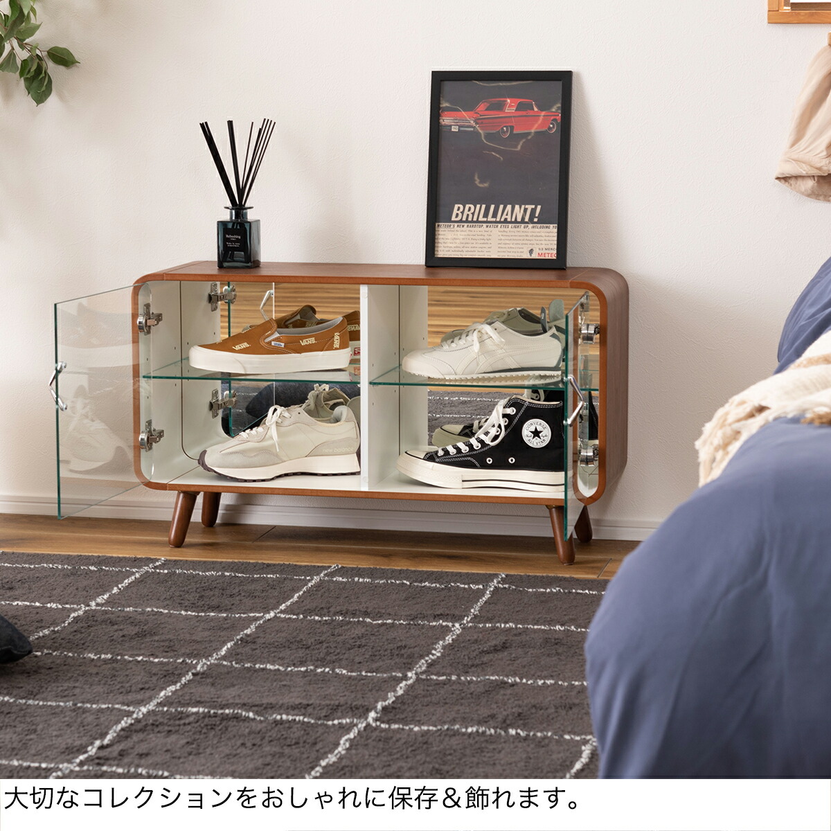 楽天市場】シェルフ テレビ台 ガラス 棚 ラック 幅79.5cm 2段 収納