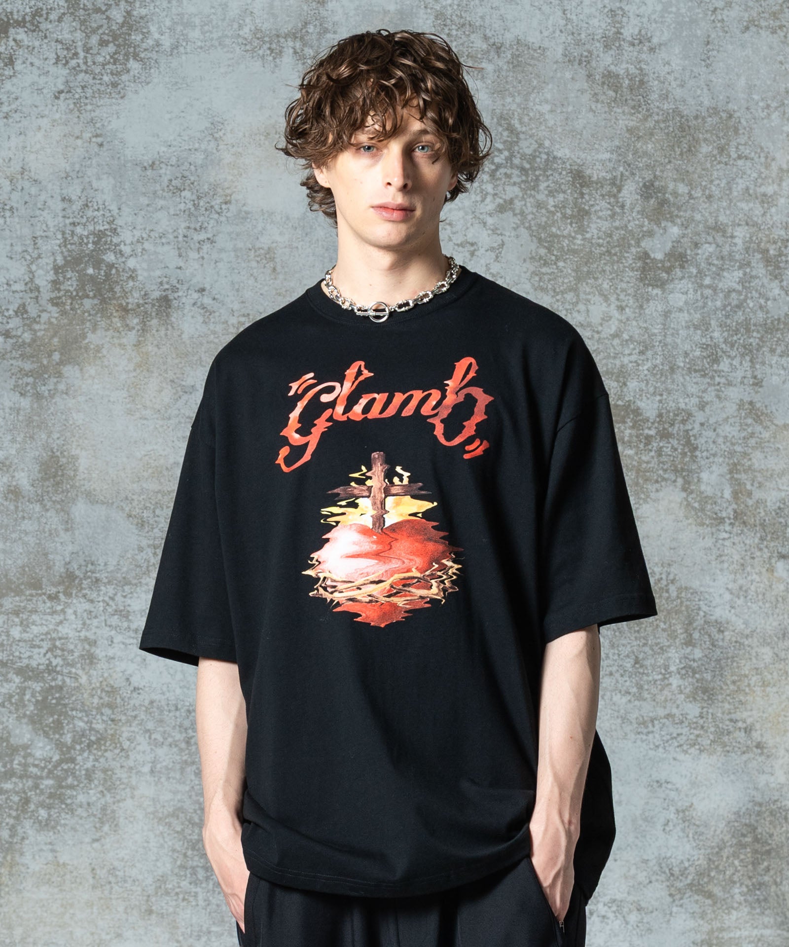 GB0325/CS07 : Crunch Cross Heart T-shirt / クランチクロスハートT