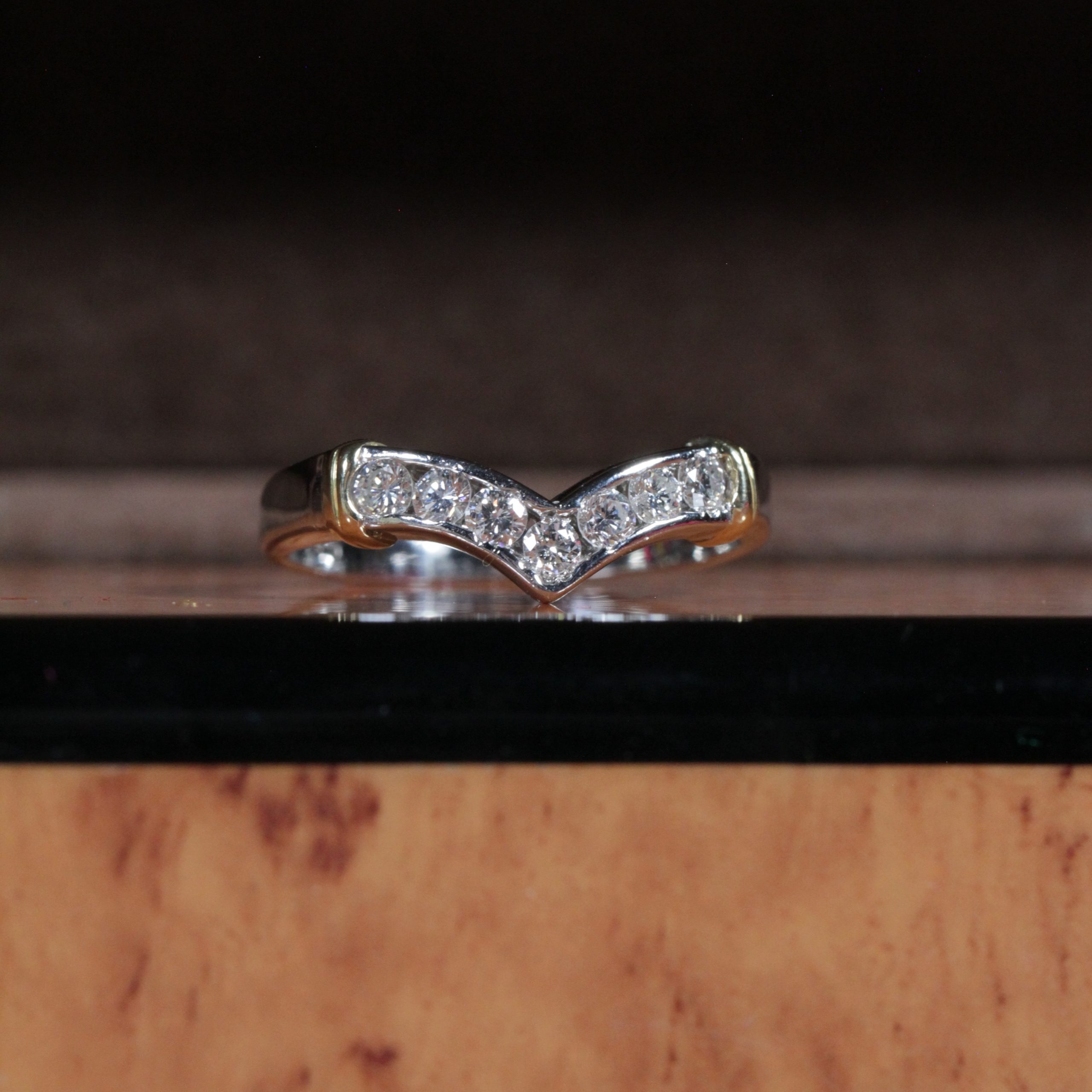 950 Platinum 0.50ct Diamond Wishbone Eternity Ring (Size R) 3mm