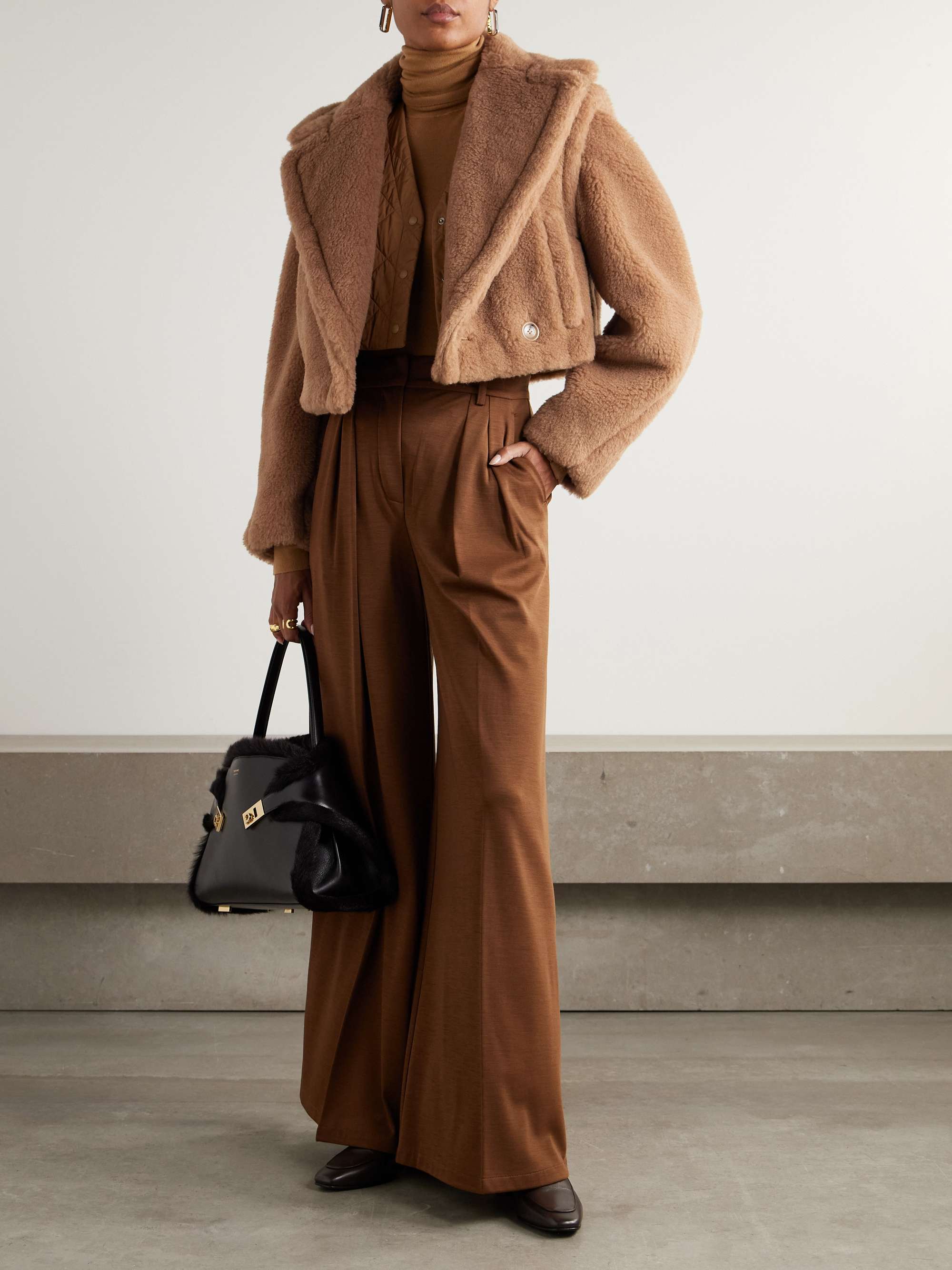 MAX MARA Santos convertible double-breasted camel hair and silk