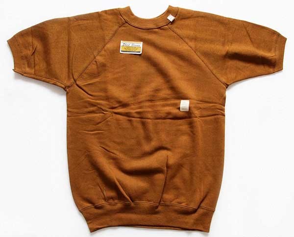 デッドストック☆60s USA製 SEARS 無地 半袖スウェット オーカー M