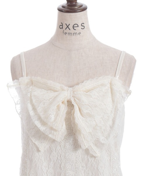axes femme（アクシーズ ファム） キャミソール レーシービッグリボン