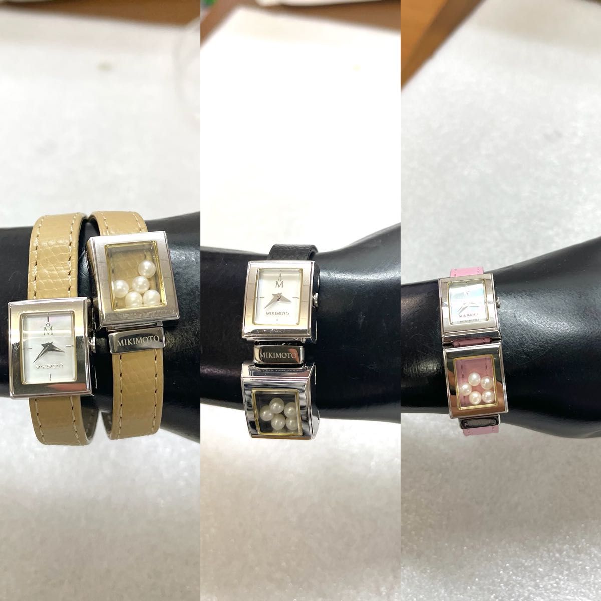 稼働 MIKIMOTO 時計 二重巻 ツーケース 本真珠 ミキモト パール