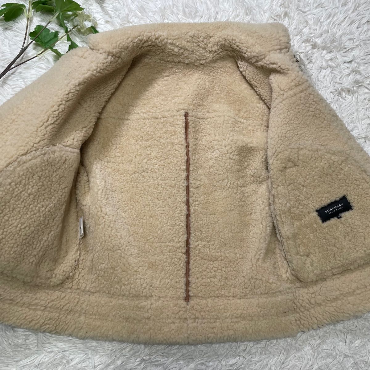 極美品 バーバリーブラックレーベル ムートン ジャケット レザー ボア
