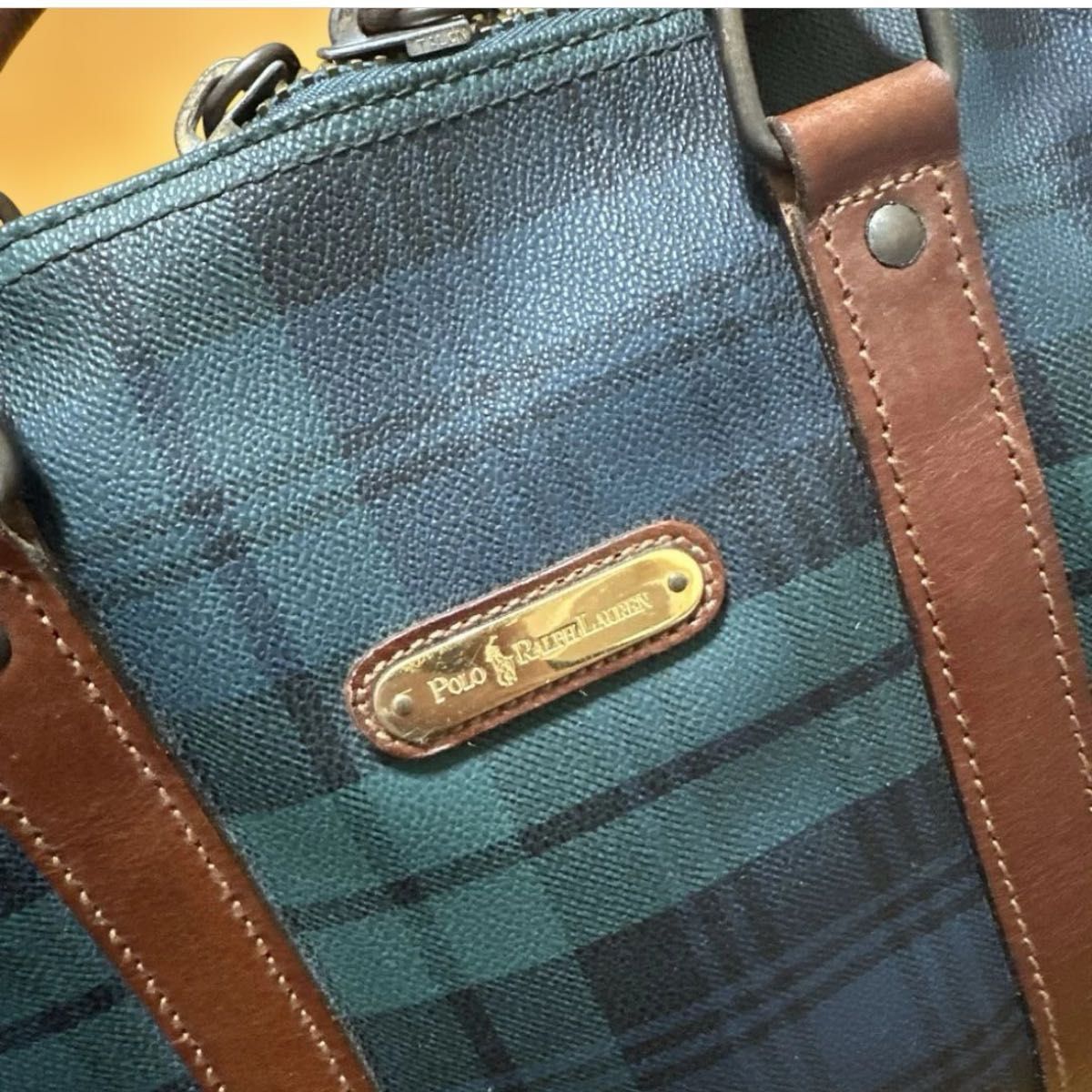 POLO RALPH LAUREN ラルフローレン ボストンバッグ チェック柄 PVC