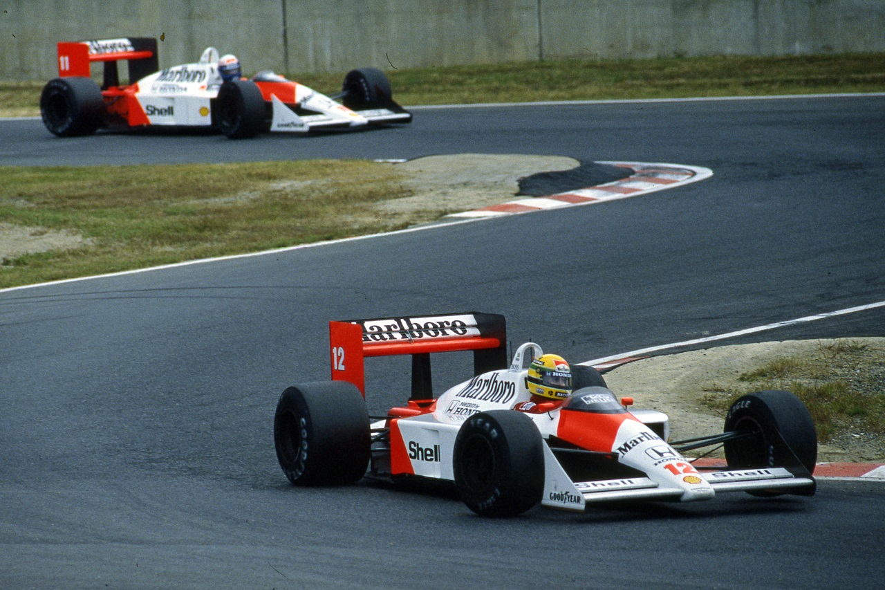 1988年F1日本GP アイルトン・セナとアラン・プロスト（マクラーレン