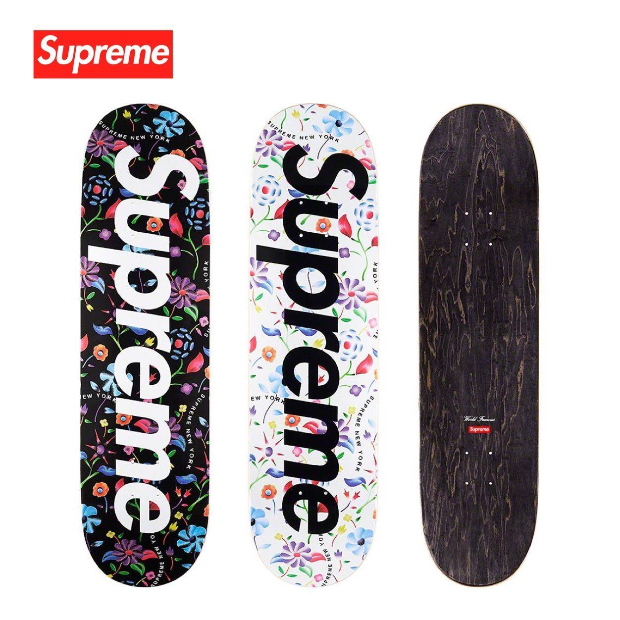 SS19 Supreme Airbrushed Floral Skateboard - スケボー デッキ