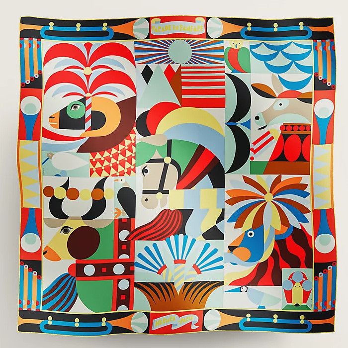 HERMES 最新作 人気スカーフ カレ90 シルク Parade en Fanfare (HERMES