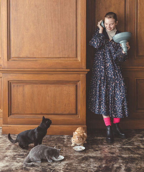 mmts（マミタス）の「mmts / 三毛猫柄ワンピース（ワンピース）」 - WEAR