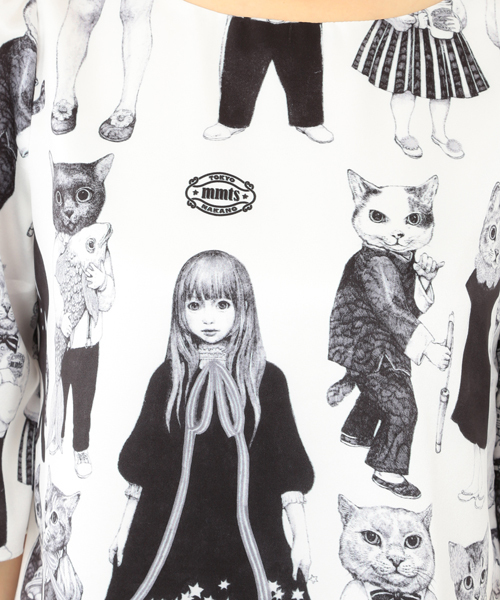 mmts（マミタス）の「ヒグチユウコ×mmts / 猫10匹 総柄 ワンピース