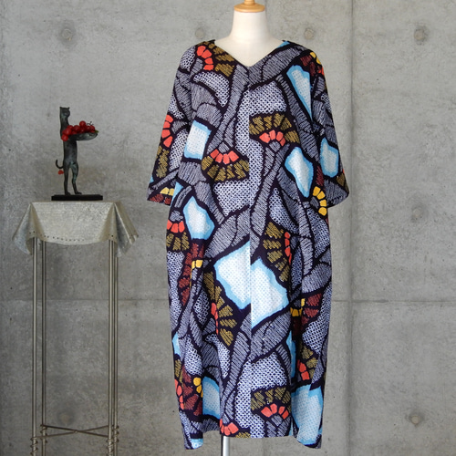 着物リメイク 有松絞りのワンピース/フリーサイズ kimono ワンピース