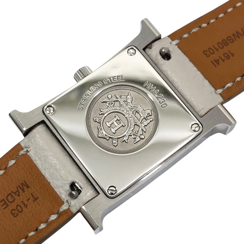 エルメス HERMES Hウォッチ HH4.230 オブシディアン SS/革ベルト