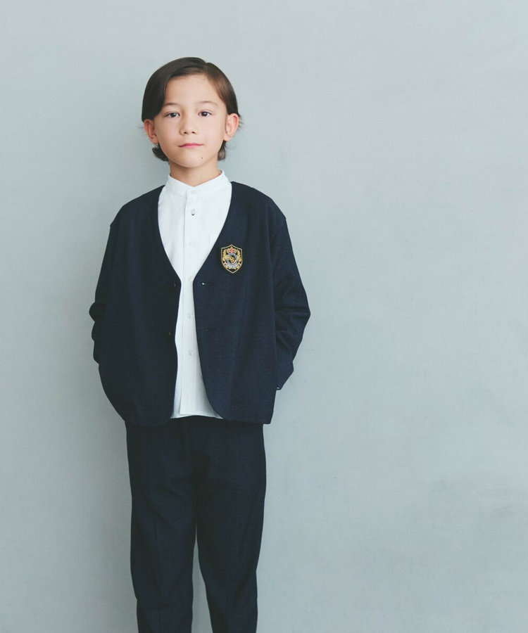 雑誌掲載商品】ノーカラージャケットセットアップスーツ(110-130cm