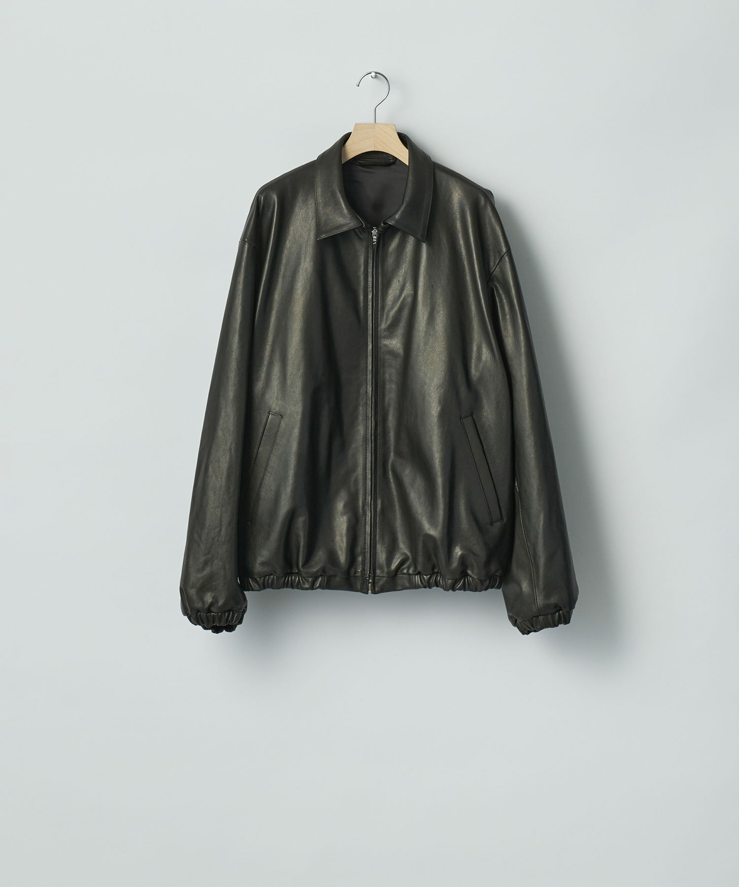 ssstein / シュタイン】LAMBS LEATHER LIGHT ZIP JACKET - BLACK