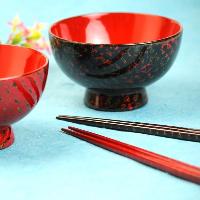 楽天市場】【送料無料】小林漆器 津軽塗 夫婦汁椀・箸セット（桐箱入