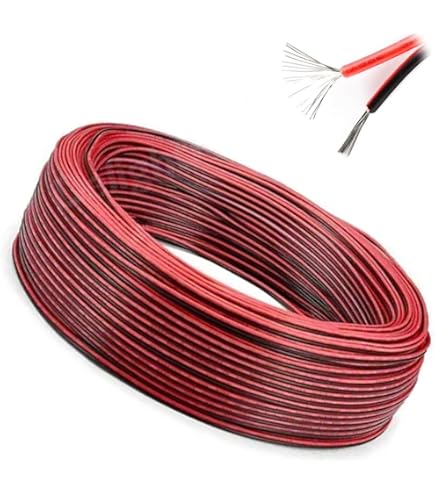 Amazon.co.jp: 田中電線 VFF 赤/黒 0.5mm2 (0.5sq) 100m 一巻 ビニル