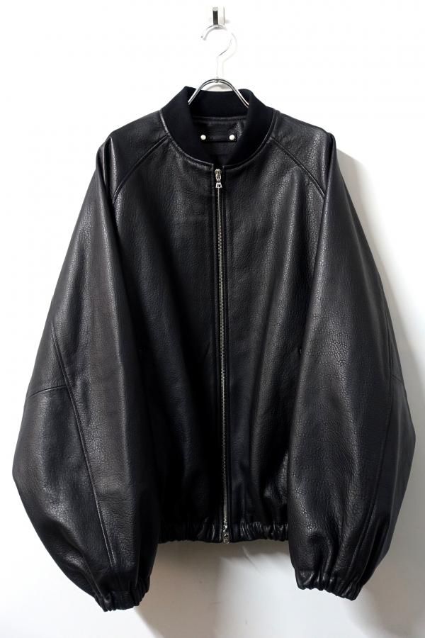 ssstein(シュタイン)/SHRUNK LEATHER ZIP SHORT JACKET/BLACK CONCRETE
