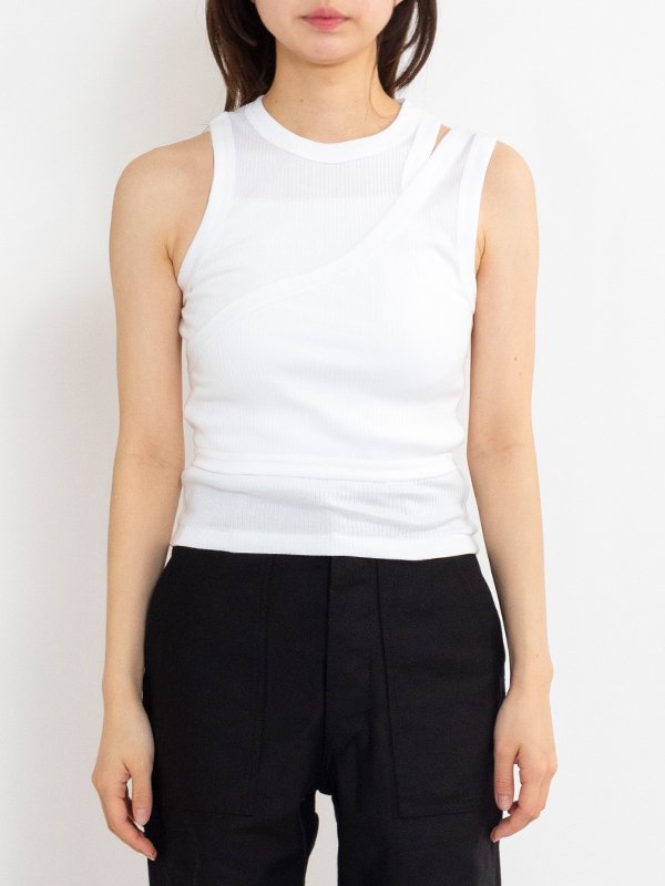 DOUBLE SHOULDER TANK TOP-ダブルショルダータンクトップ-HYKE（ハイク