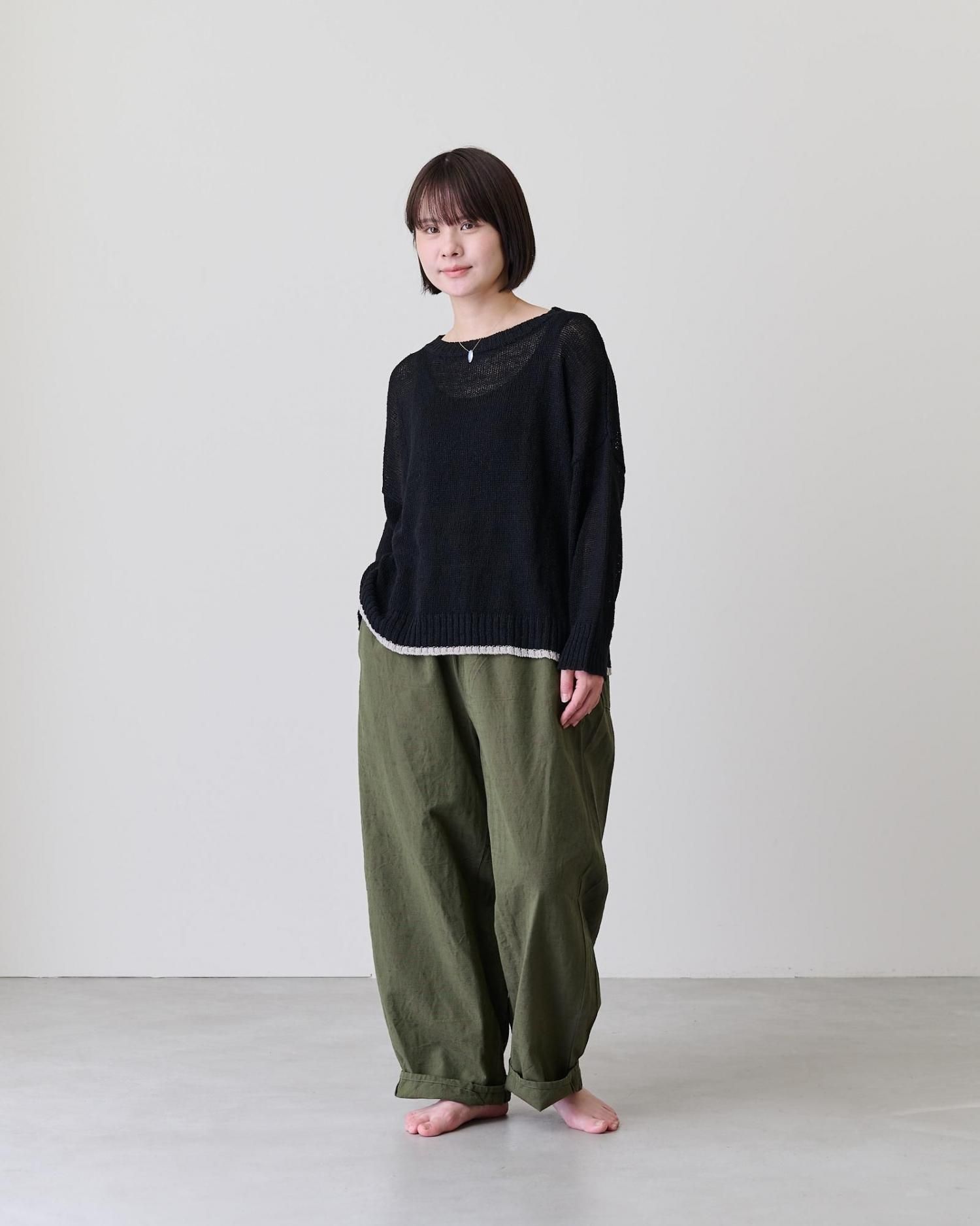 YAMMAMAN 会津木綿 バルーンパンツ（モスグリーン）- poooL (online shop)