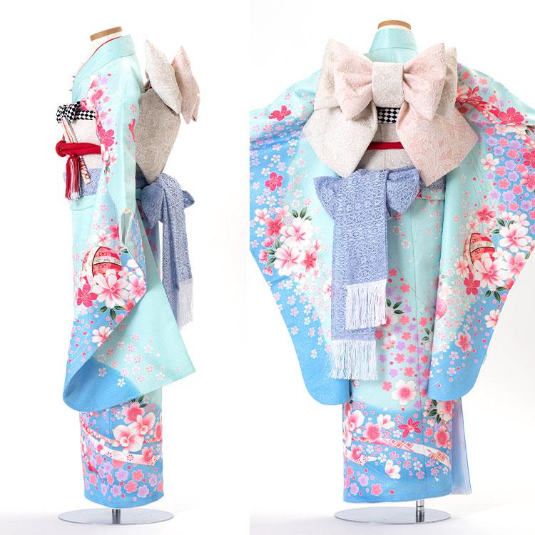 七五三 着物 7歳 四つ身セット(結び帯セット) 女の子 15点フルセット