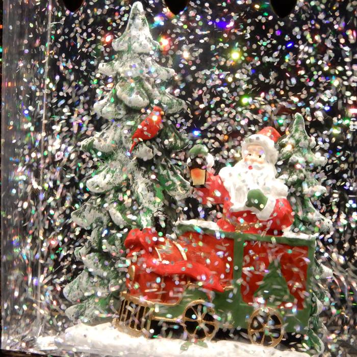 スノードーム クリスマス サンタ ランタン オルゴール ライト 飾り
