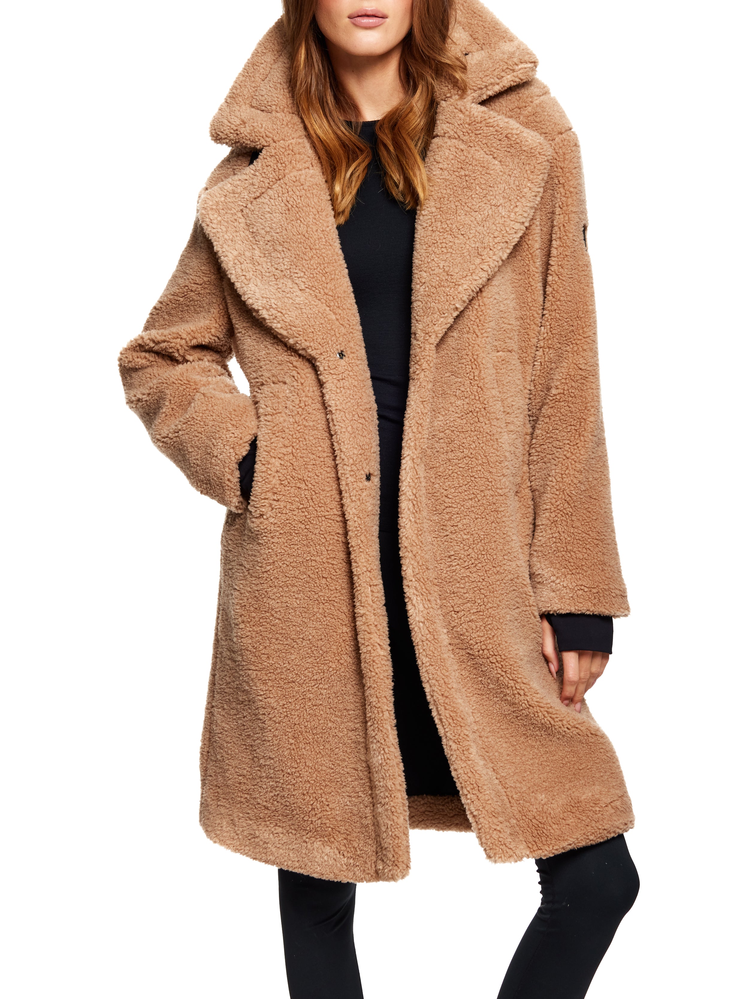 SAM new york womens SHERPA COAT in camel | SAM.