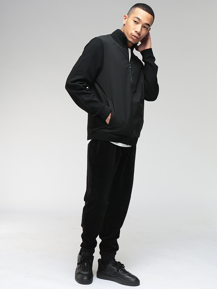 HUGO BOSS (ヒューゴボス) フロント 切り替え フルジップ ニット