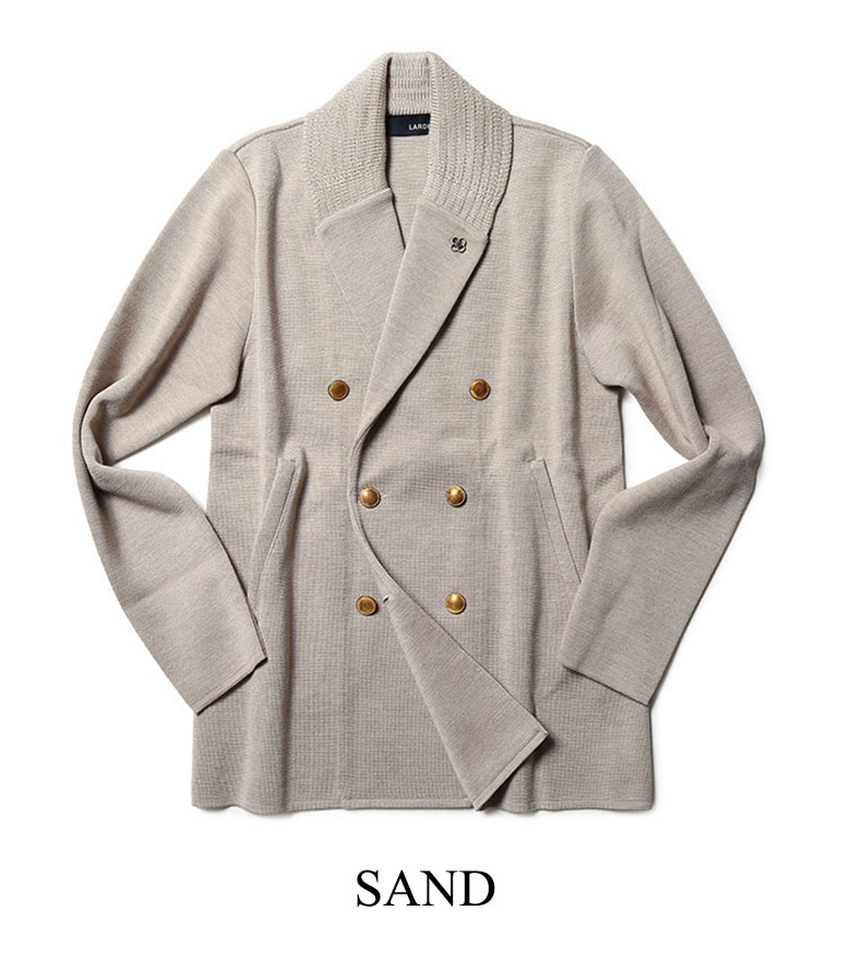 LARDINI（ラルディーニ） ニットジャケット ダブル 金ボタン ショール