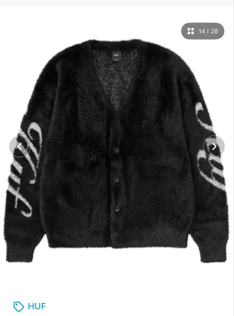 【美品】 HUF CROWN CARDIGAN ブラック THE CROWN CARDIGAN｜KNITS & SWEATERS（ニット&セーター）｜【公式