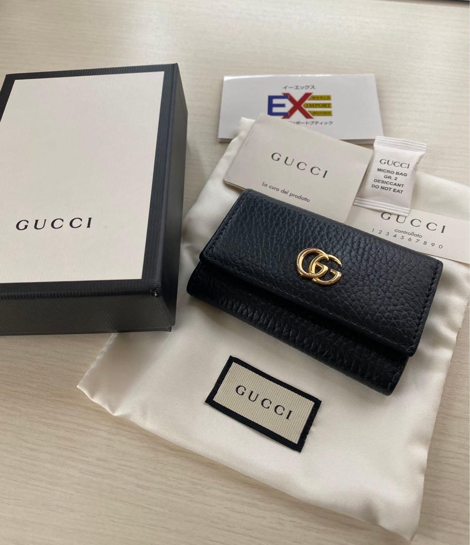 Gucci 黒 レザー キーケース グッチ6連キーケース　GGマーモントブラック 楽天市場】【新品】 グッチ キーケース 6連 GGマーモント ダブルG