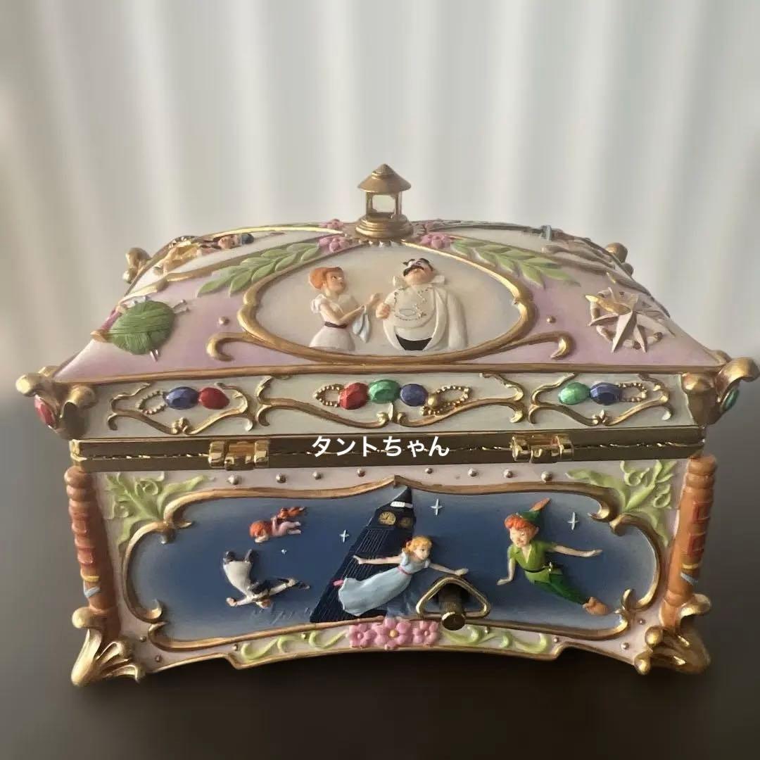 Disney ピーターパン ティンカーベル オルゴール　宝石箱　置物　陶器 ピーターパン ティンカーベル オルゴール 小物入れ 宝物箱 ディズニー