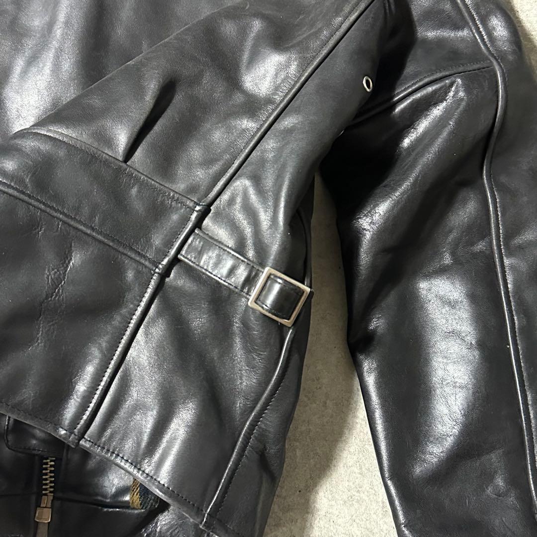 ART GLENHIL シングル ライダース 肉厚 牛革 黒 L 襟付き 裏地 - メルカリ