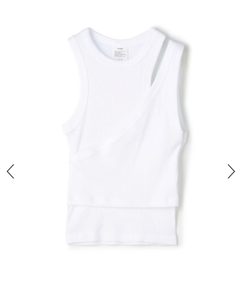 トップス HYKE DOUBLE SHOULDER TANK TOP DOUBLE SHOULDER TANK TOP-ダブルショルダータンクトップ-HYKE（ハイク