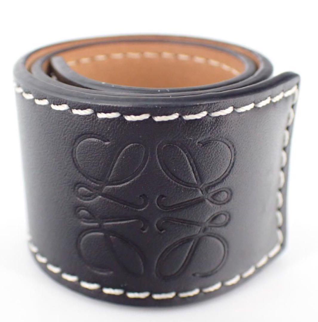 LOEWE ロエベ レザー バングル　No.2　美品 LOEWE ロエベ ダブル バングル セット グリーン イエロー カーフレザー