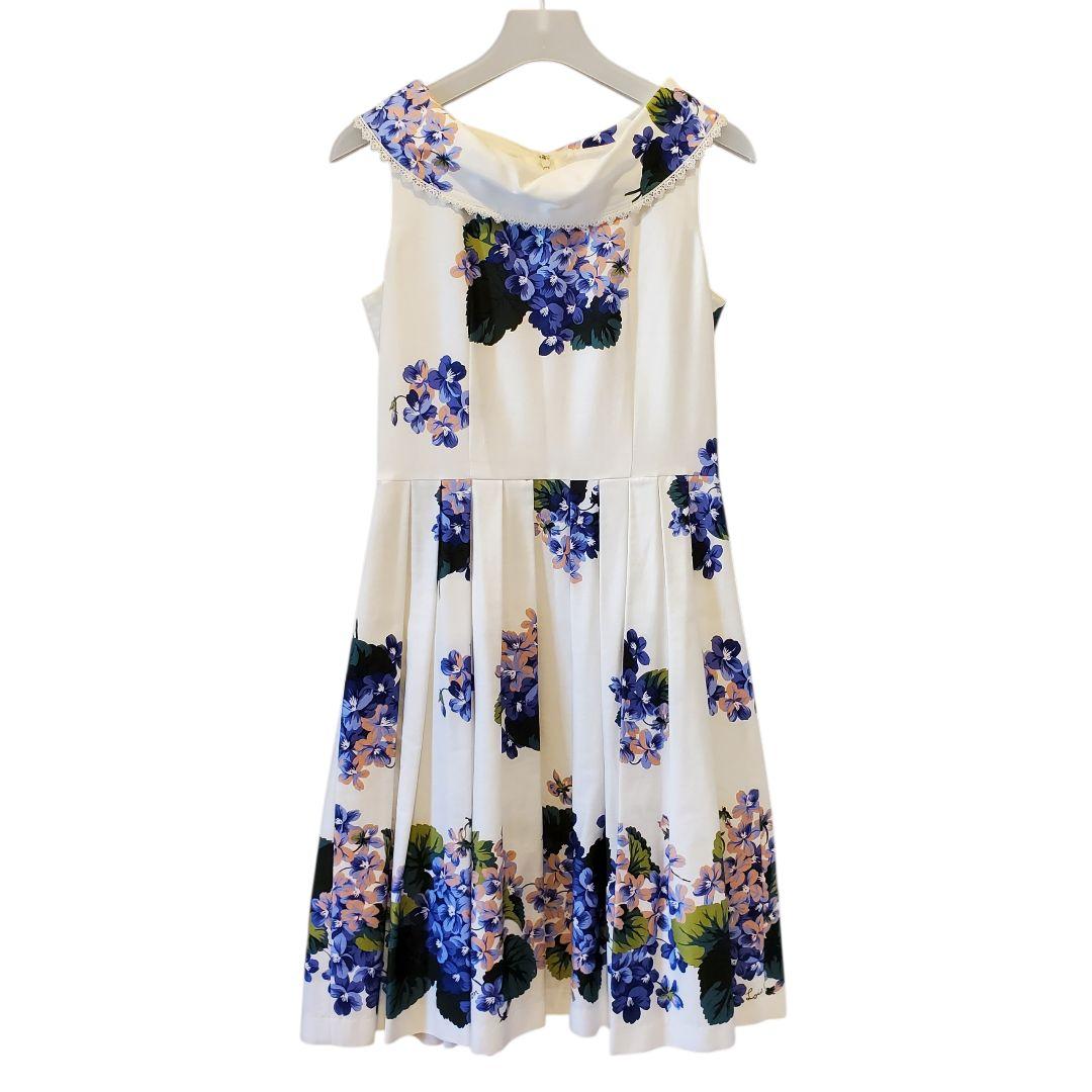 ロイスクレヨン ワンピース 紫陽花（スミレ）柄 Mサイズ USED】【Lois CRAYON/Mサイズ】紫陽花スミレプリントノースリーブ