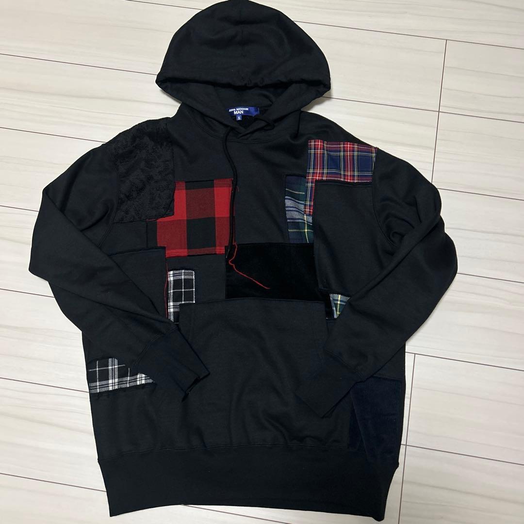 JUNYA WATANABE MAN パッチワークパーカー S Junya Watanabe Black Patchwork Hoodie Junya Watanabe