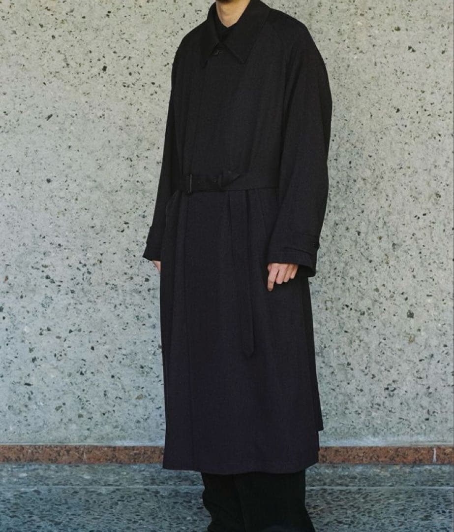 LIDNM ステンカラーコート バルマカーンコート WYM LIDNM ステンカラーコート コート WOOLY HERRINGBONE BALMACAAN