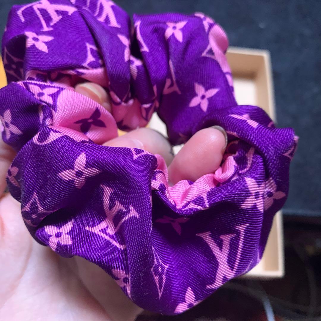 LOUIS VUITTON シルク ヘアシュシュ ピンク✖️パープル 1回使用