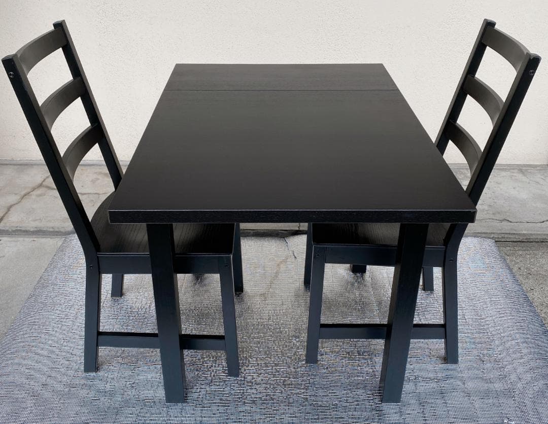 IKEA ノルドヴィーケン ダイニングテーブル 椅子2脚セット ドロップリーフ IKEA ノルドヴィーケン ダイニングテーブル 椅子2脚セット ドロップ